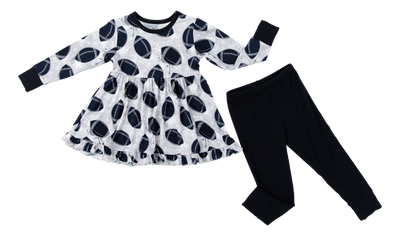 graffiti football peplum set : SILVER AND BLACK