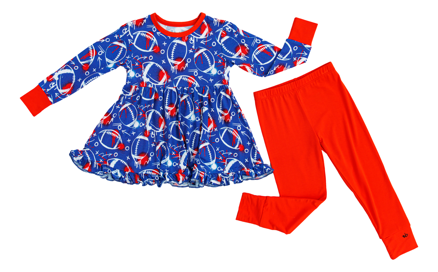 graffiti football peplum set : BLUE AND RED