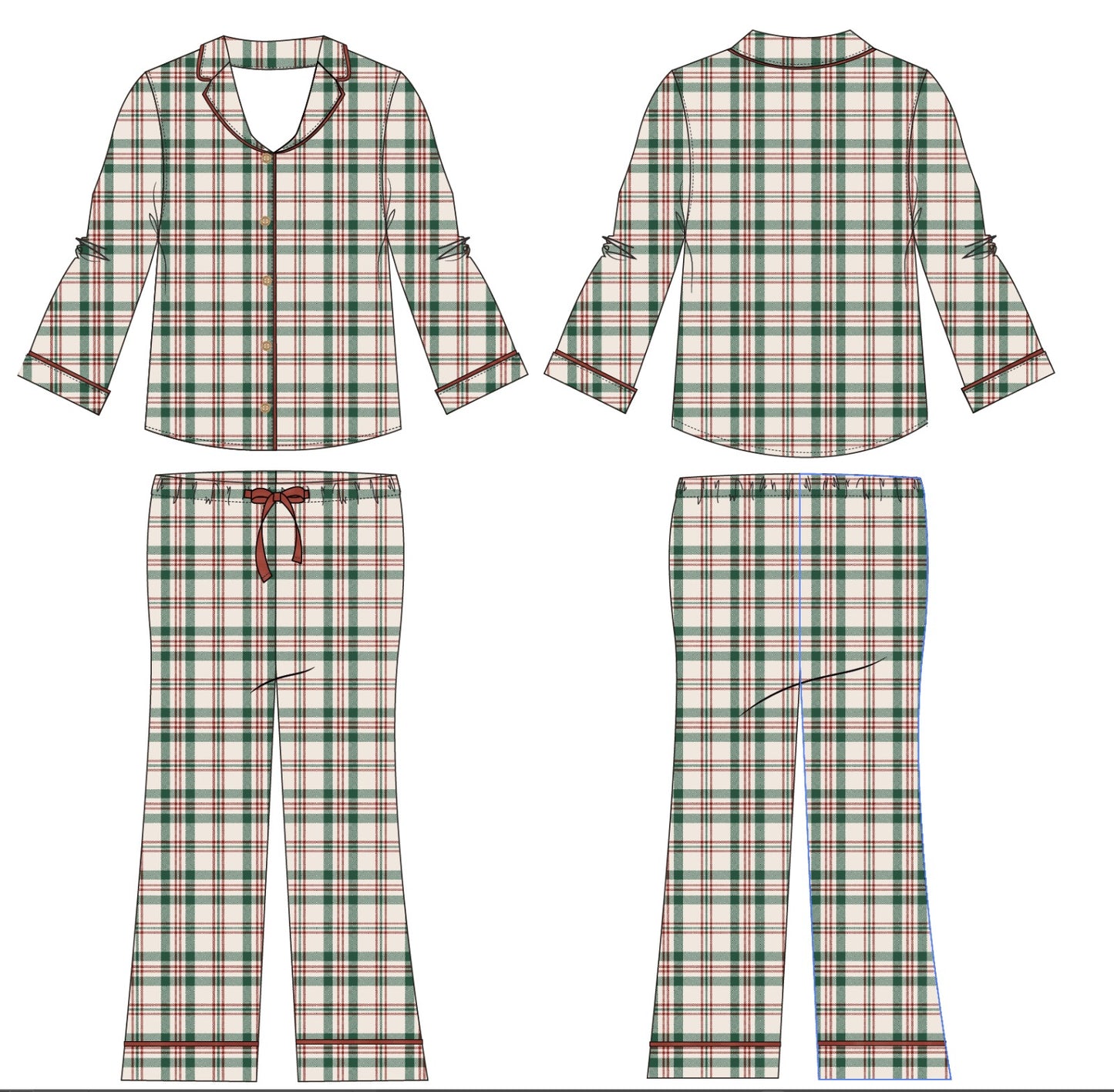 Classic Christmas Plaid Women's Lounge Set