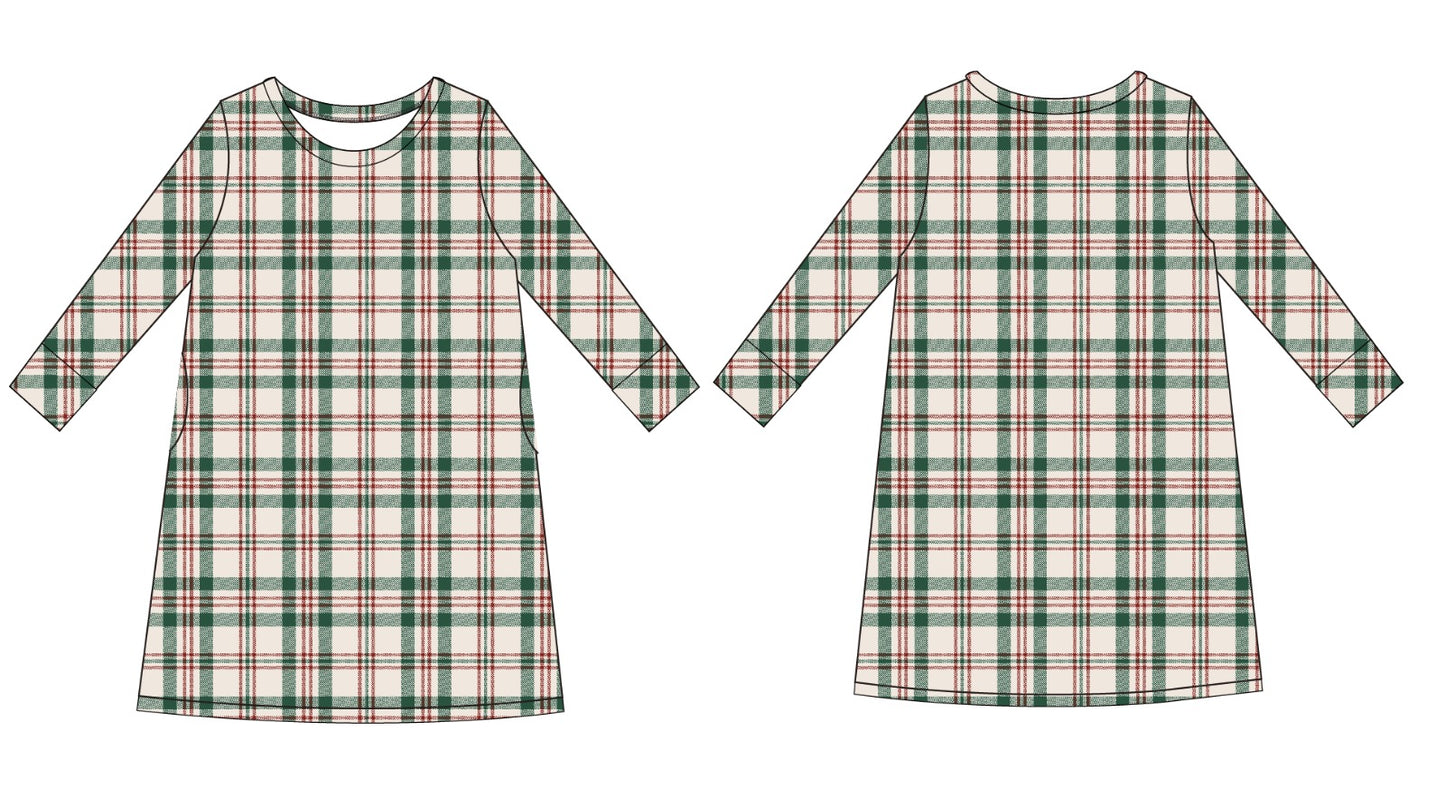 PRE-ORDER: Classic Christmas Plaid Bamboo Gown