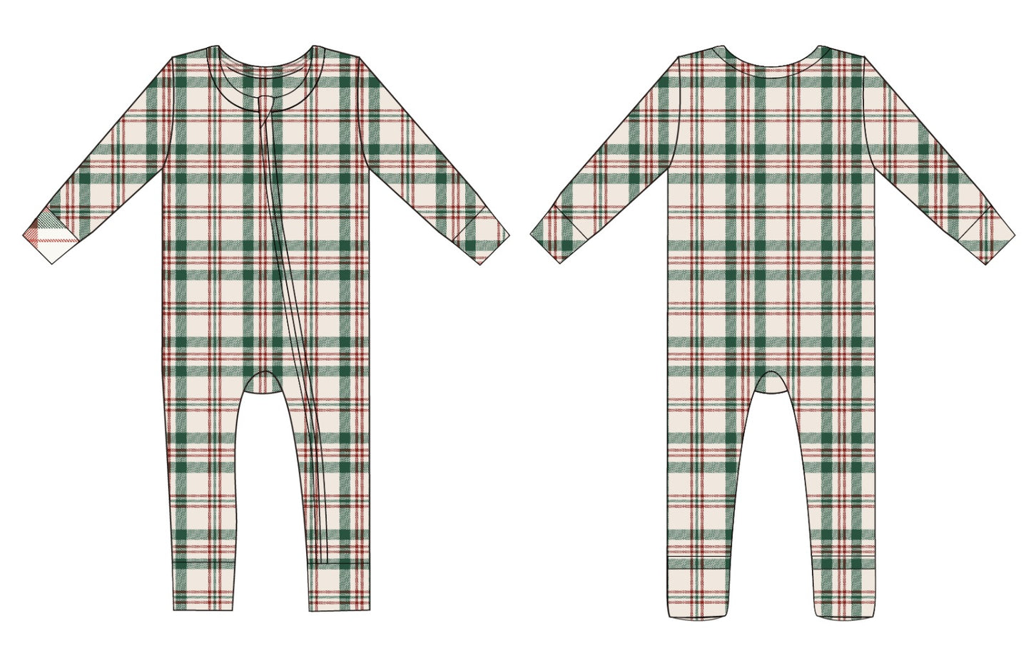 PRE- ORDER: Classic Christmas Plaid Convertible Romper