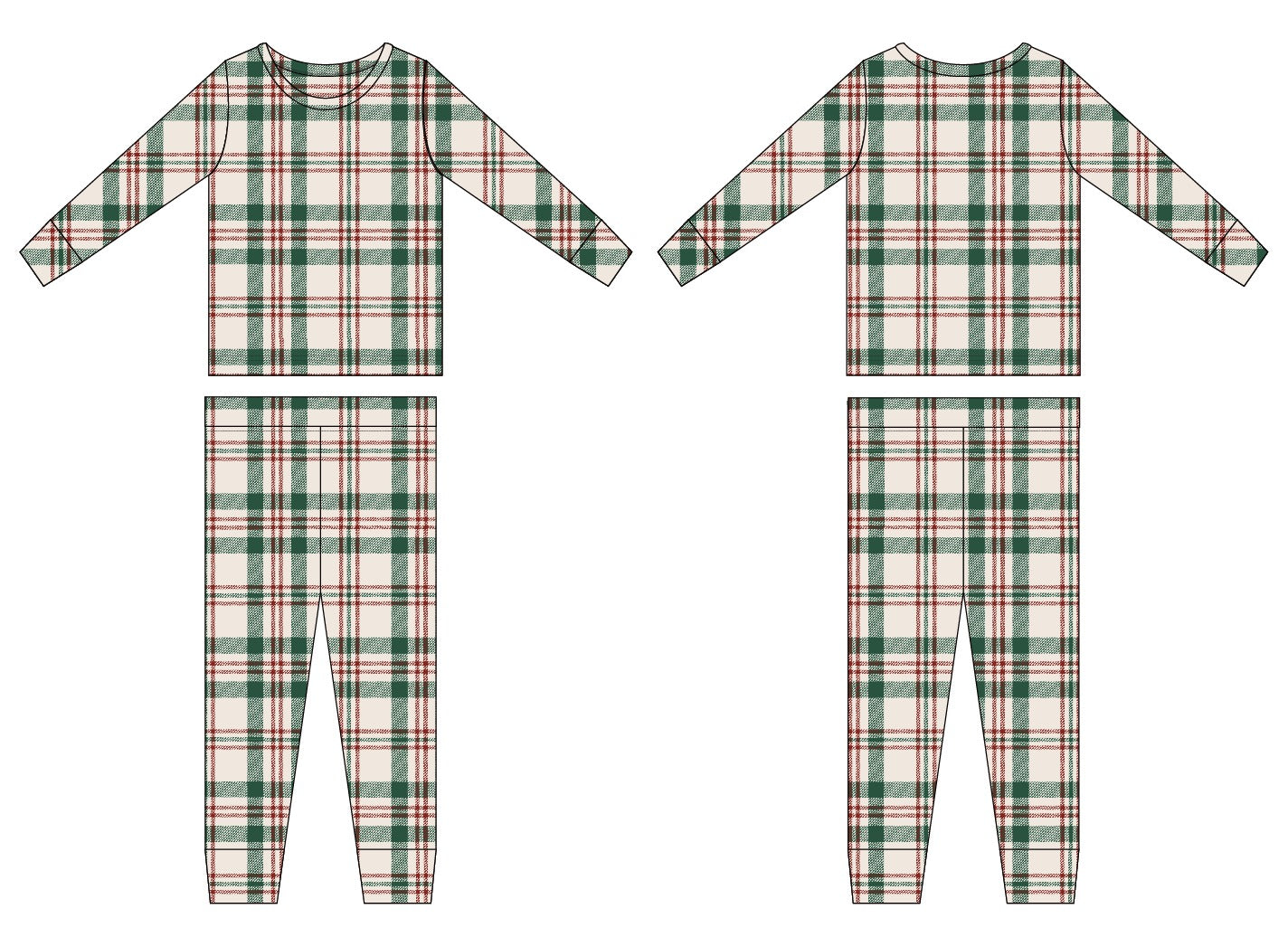 PRE-ORDER: Classic Christmas Plaid Bamboo Pajama Set