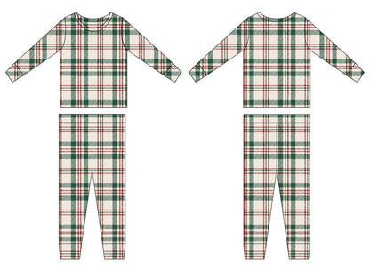 PRE-ORDER: Classic Christmas Plaid Bamboo Pajama Set