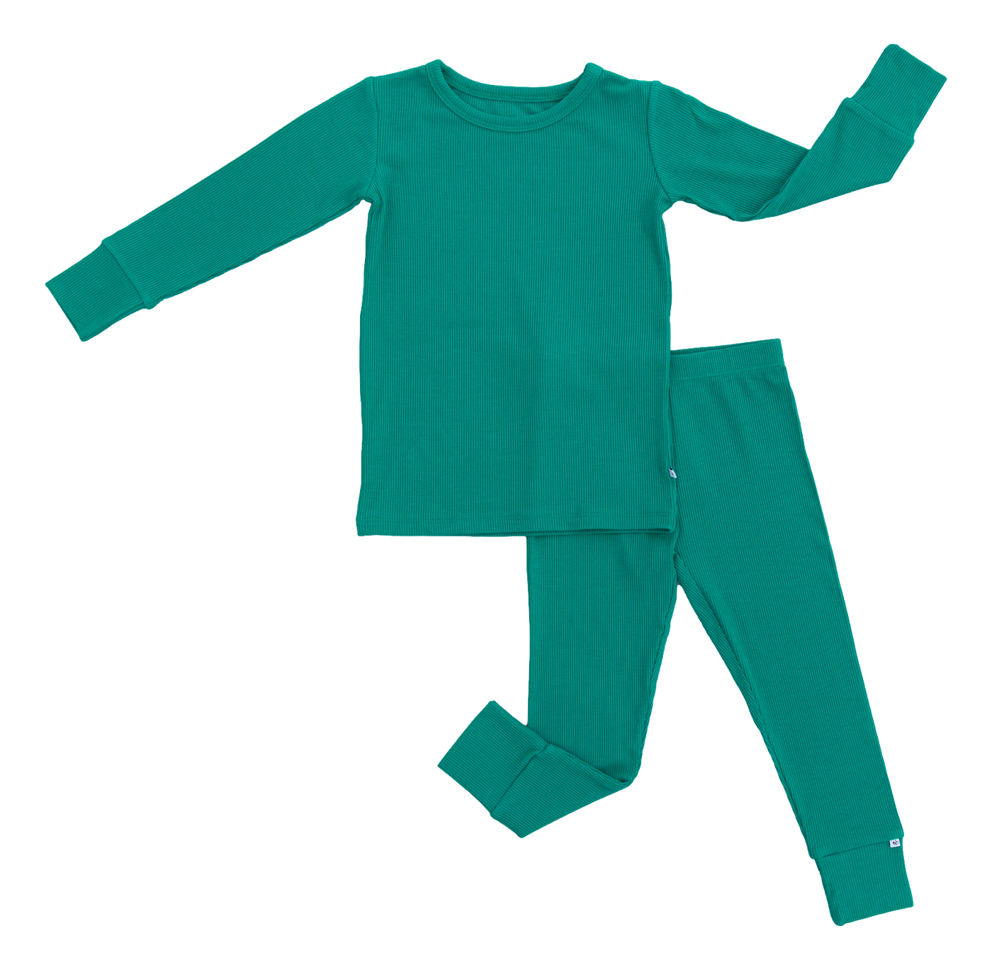 pine ribbed 2-piece pajamas