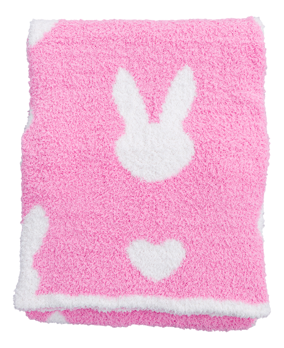 Pink Bunny Microfiber Blanket- TODDLER