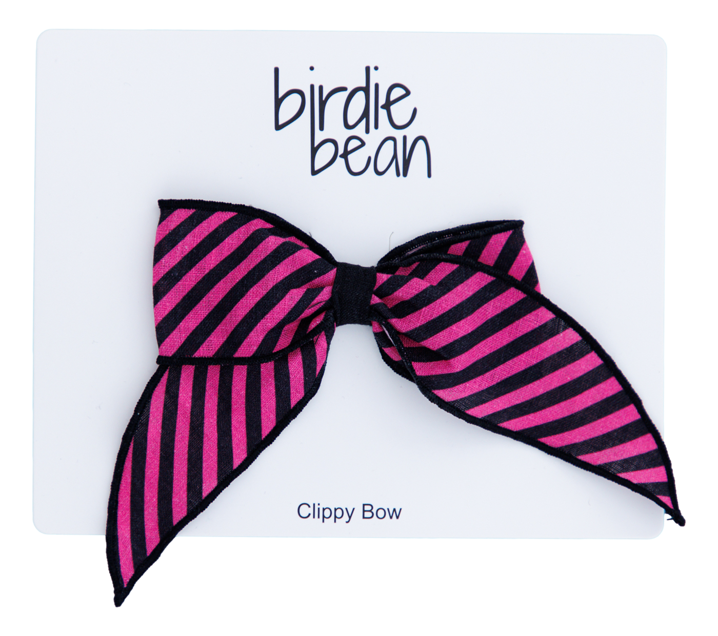 pink/black stripe clippy bow