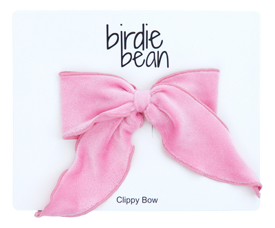 pink velvet clippy bow