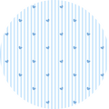 Pinstripe Blue Hearts