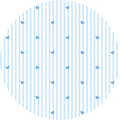 Pinstripe Blue Hearts