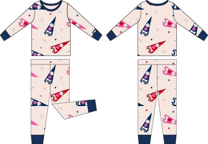 I Love Baseball Bamboo Pajama Set
