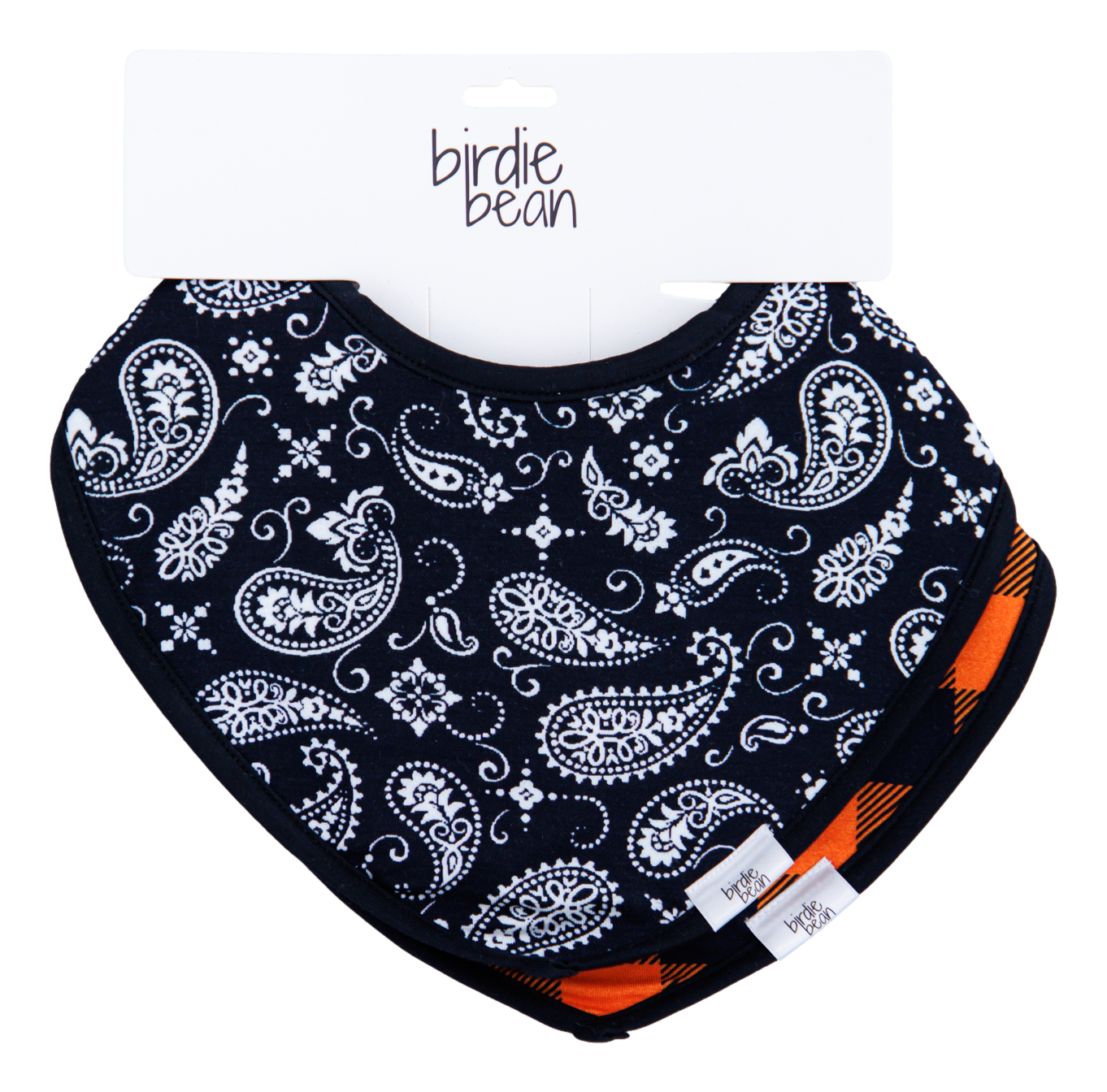 paisley and plaid bandana bib set