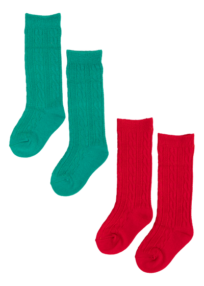 knee-high socks set- RED AND GREEN