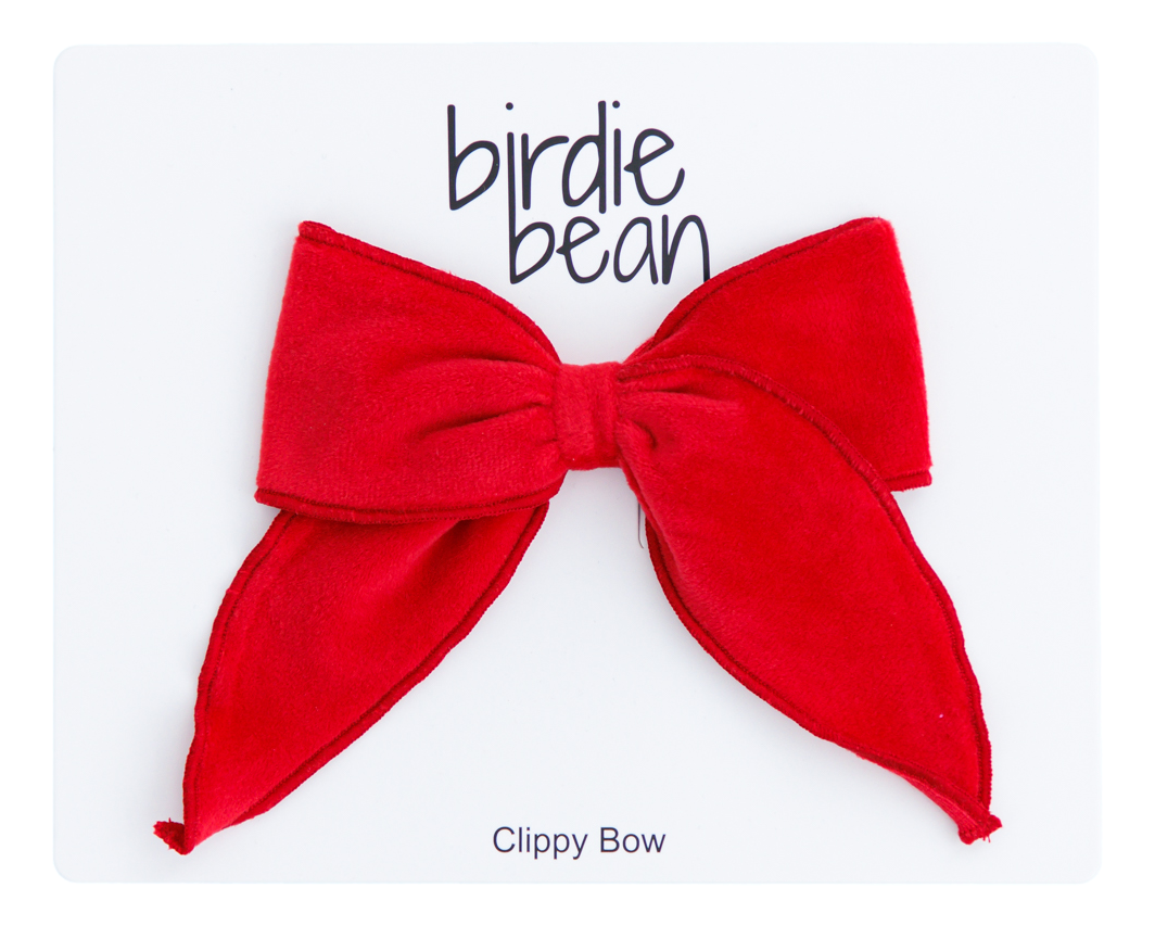 red velvet clippy bow