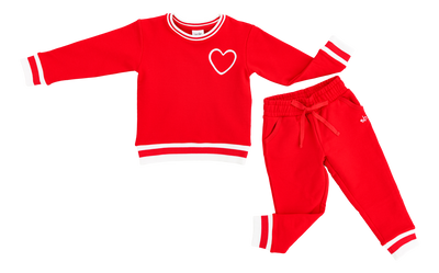 Red Varsity Jogger Set