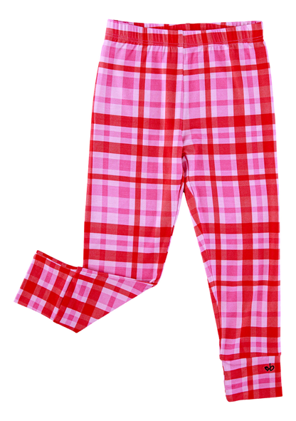 Pink/Red Plaid Leggings