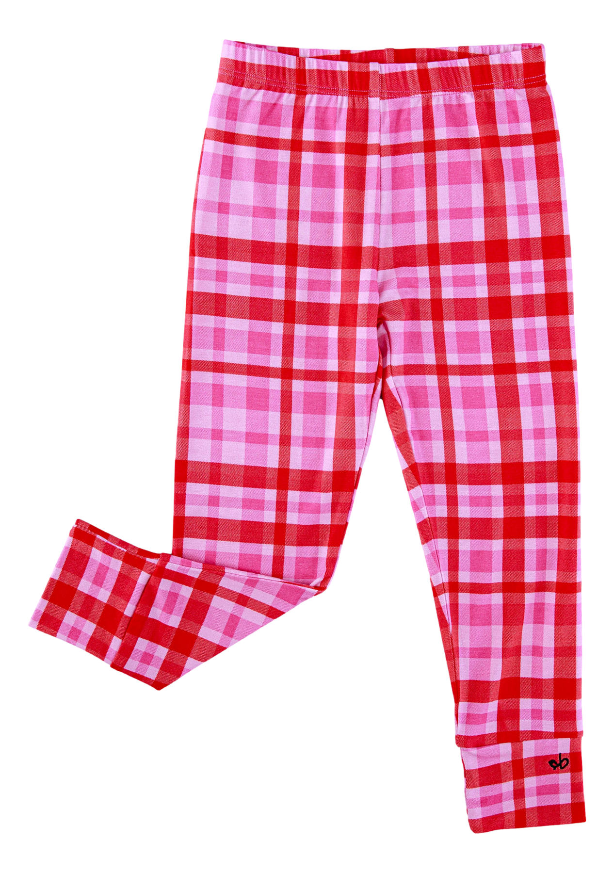 pink red plaid leggings Birdie Bean