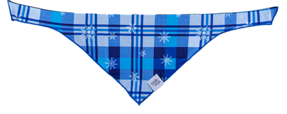 Blue plaid bandana with snowflakes