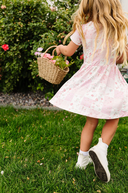 Pink Patchwork Bamboo Dress