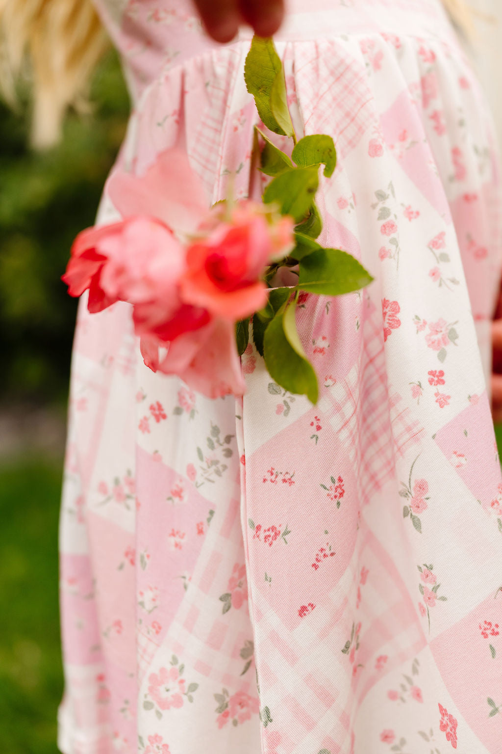 Pink Patchwork Bamboo Dress
