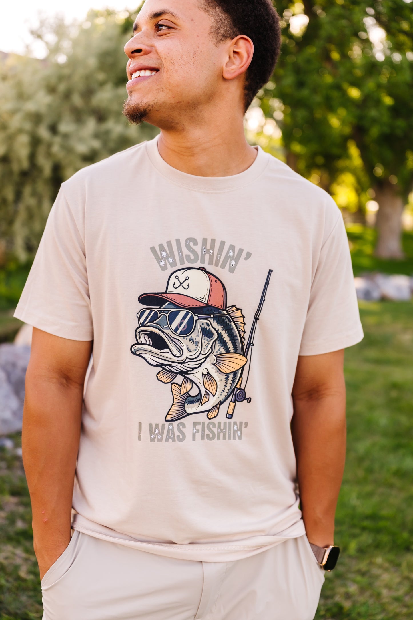 Wishin' I Was Fishin' T-Shirt : ADULT