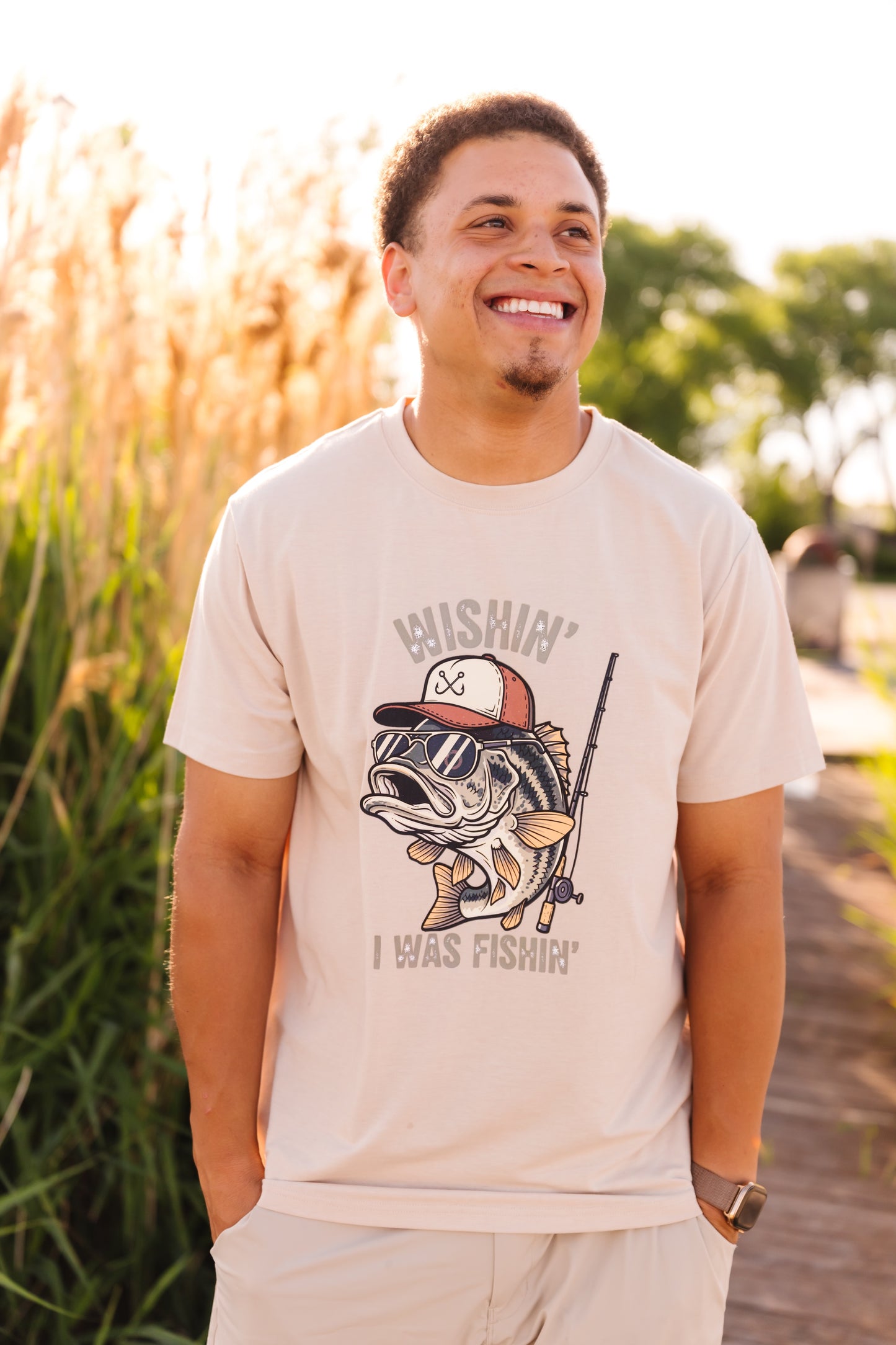 Wishin' I Was Fishin' T-Shirt : ADULT