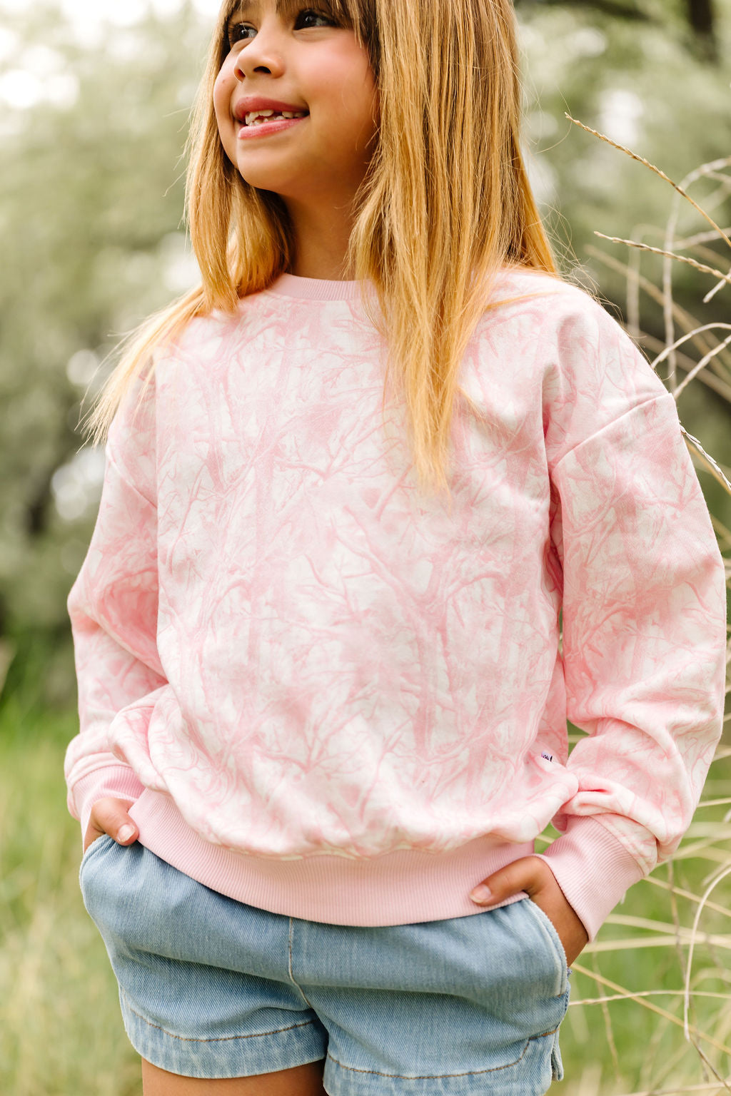 Pink Tree Camo Crewneck Sweatshirt