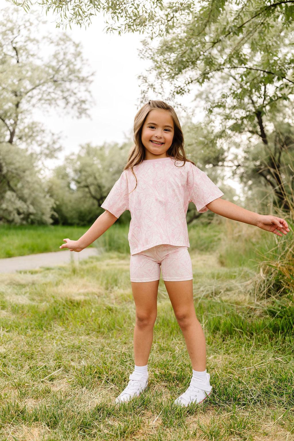 Pink Tree Camo  Biker Shorts