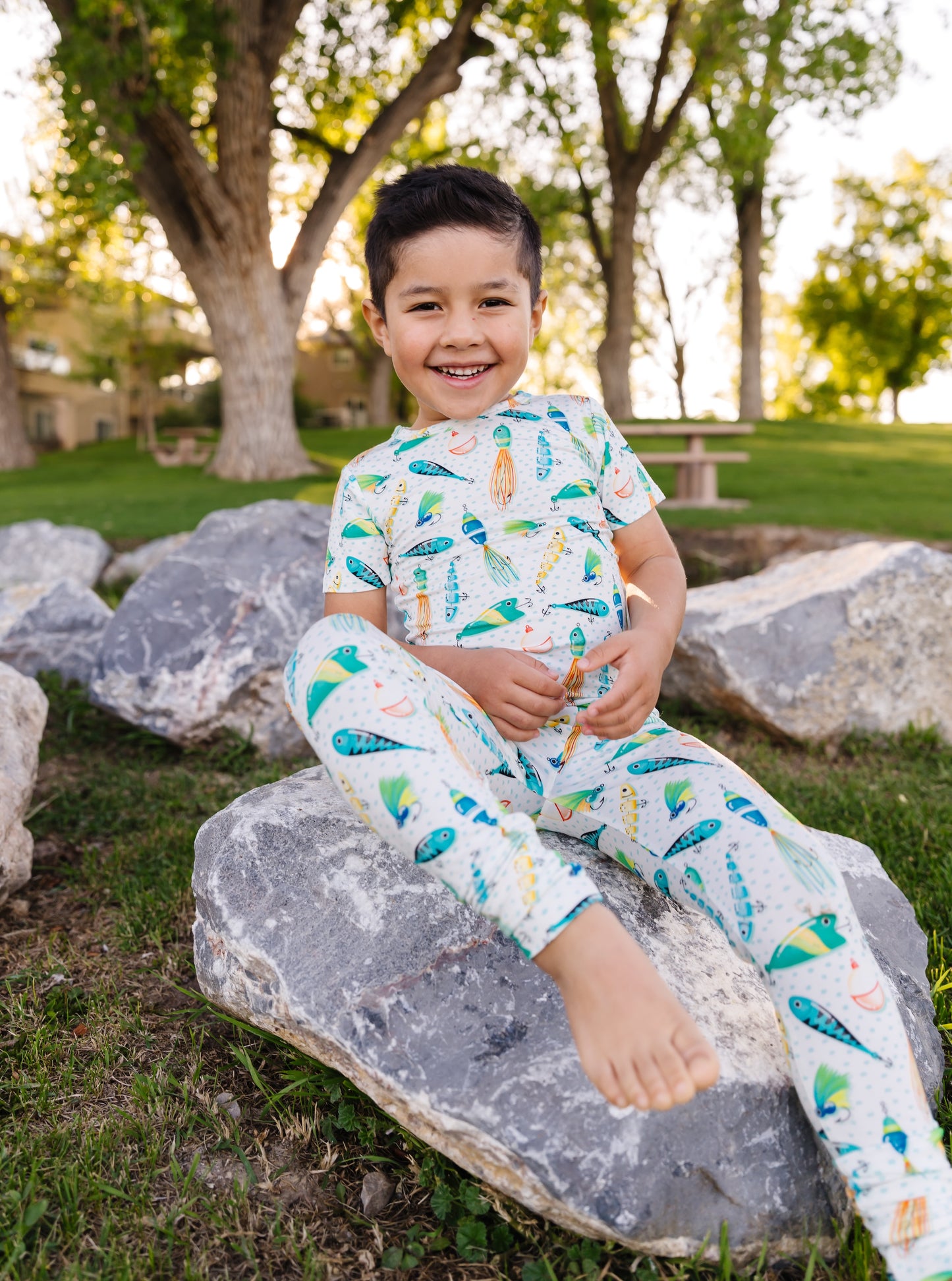 Gone Fishing Bamboo Pajama Set