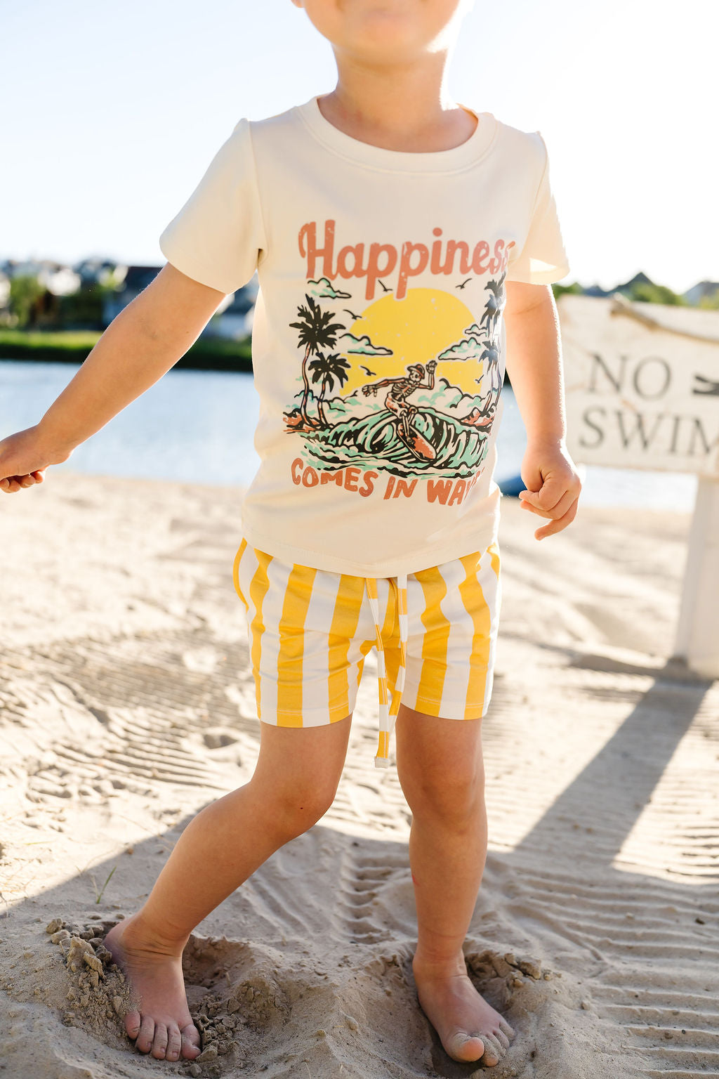 Golden Stripe Bamboo/Cotton Shorts
