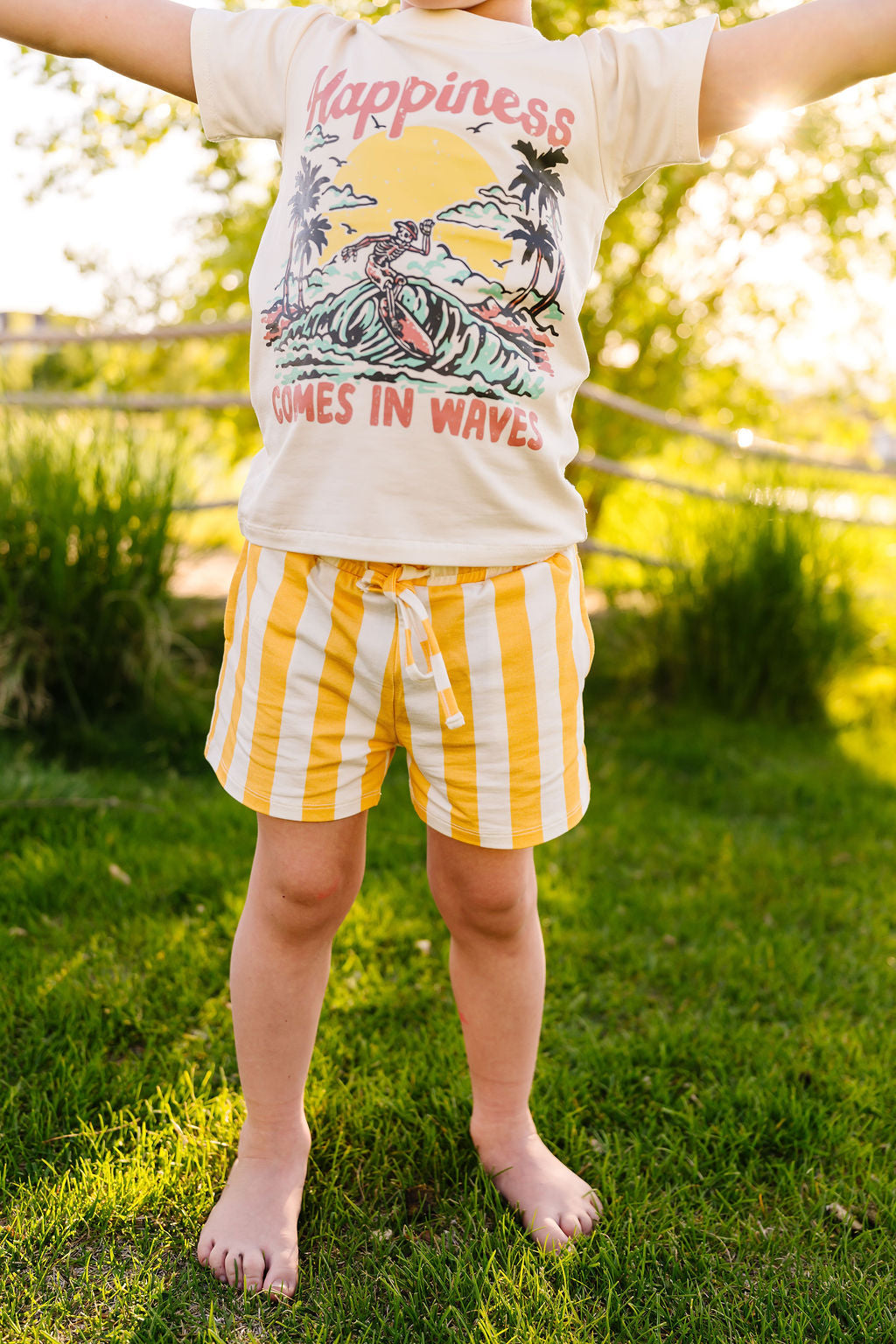 Golden Stripe Bamboo/Cotton Shorts