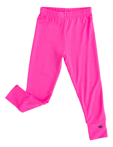 Pink bamboo pants on a white background