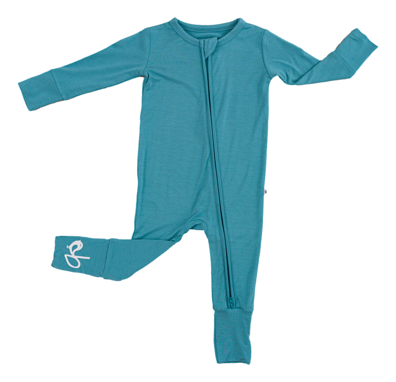 Soft bamboo viscose baby romper with fold-over mitts and feet