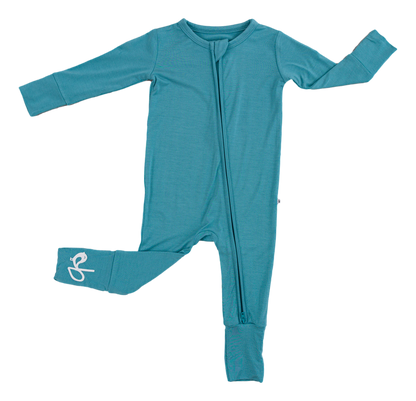 Soft bamboo viscose baby romper with fold-over mitts and feet