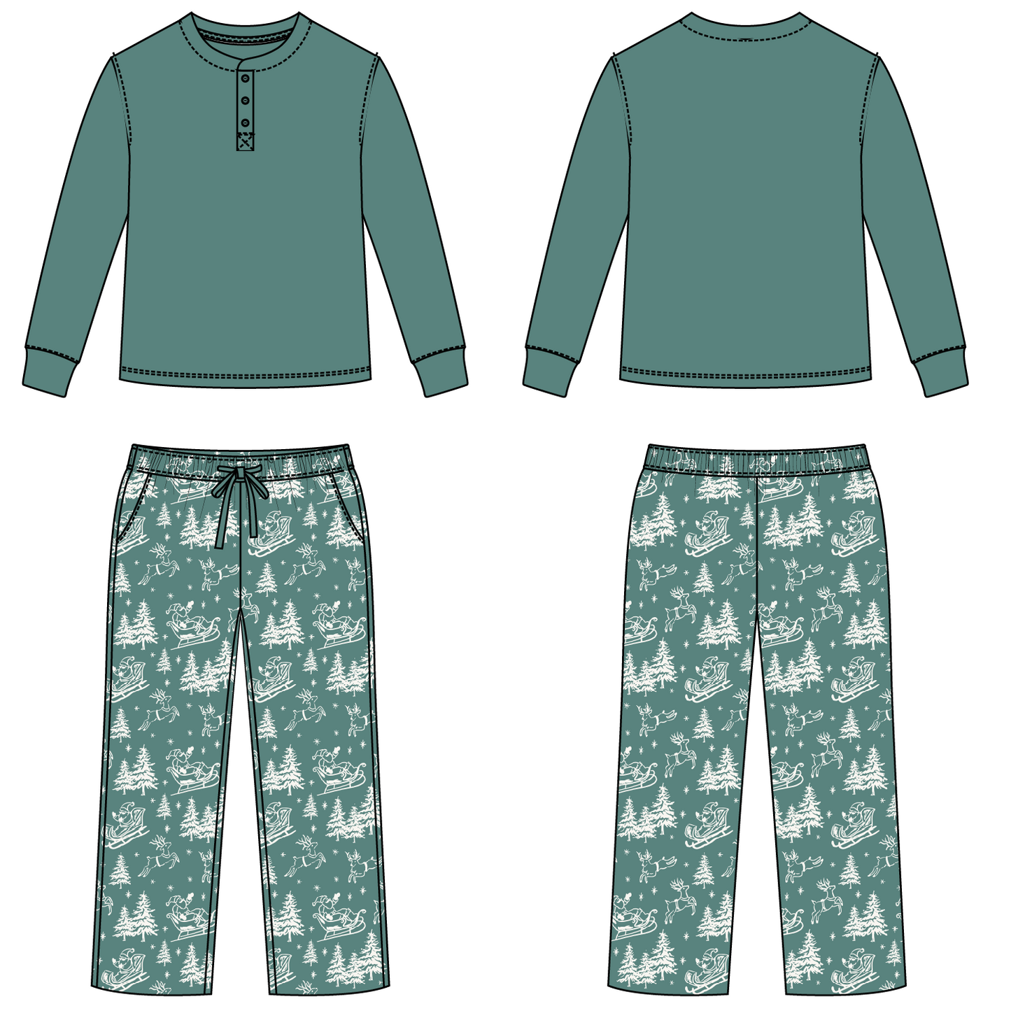 PRE-ORDER: Vintage Sleigh Christmas Men's Lounge Set