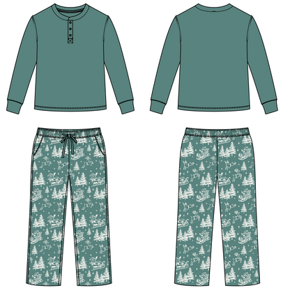 PRE-ORDER: Vintage Sleigh Christmas Men's Lounge Set