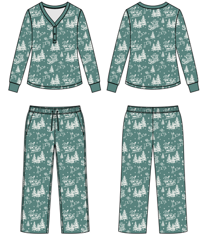 PRE-ORDER: Vintage Sleigh Christmas Women's Lounge Set