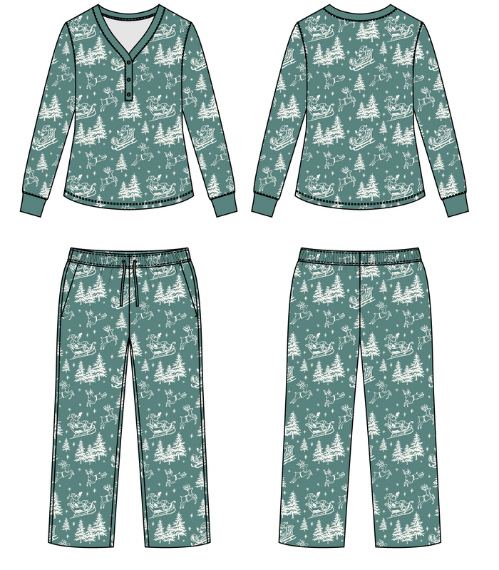 PRE SALE:  Vintage Sleigh Christmas Women's Lounge Set
