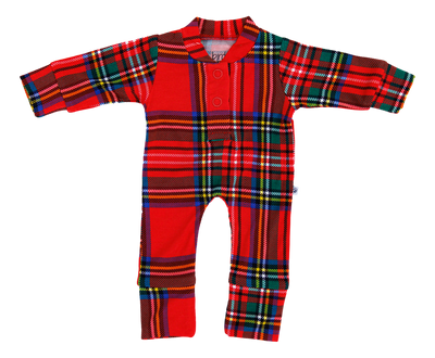 tartan plaid doll romper