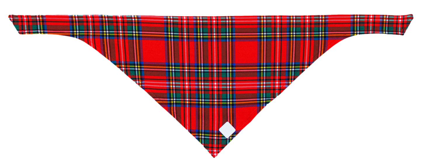 Plaid dog bandana available in multiple sizes