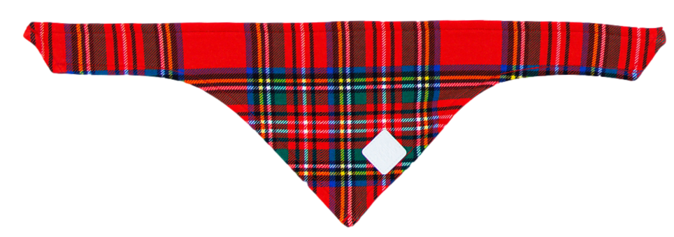 Plaid dog bandana available in multiple sizes