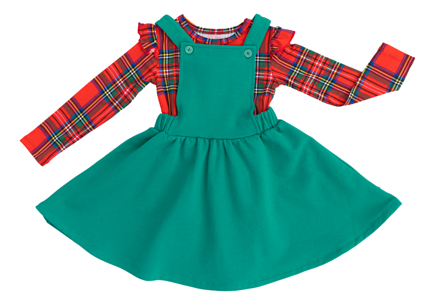 tartan plaid pinafore set