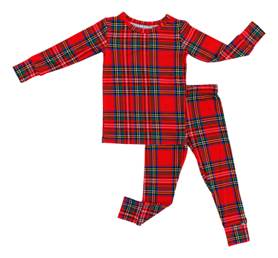 tartan plaid 2-piece pajamas