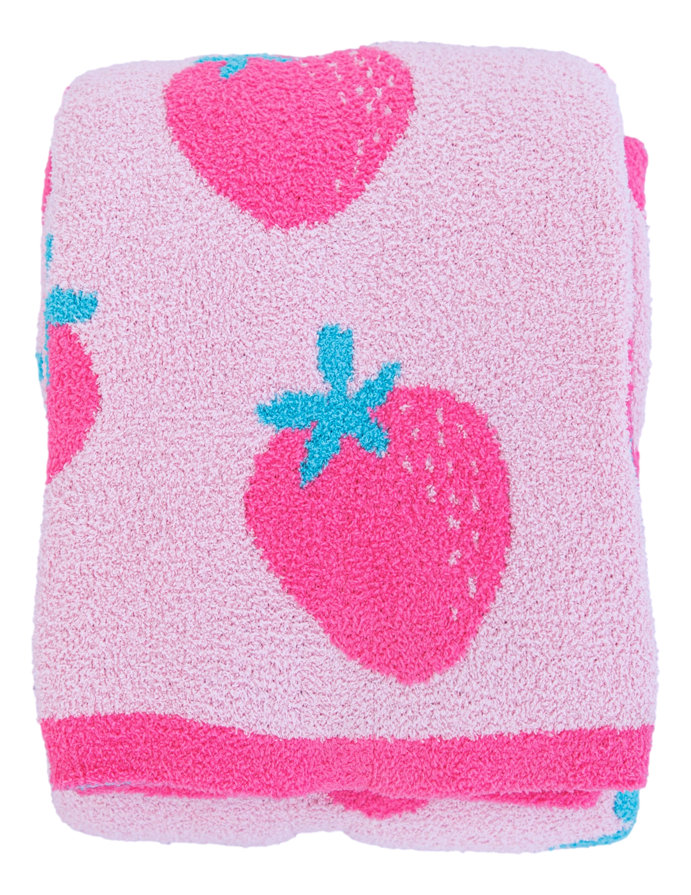 strawberry microfiber birdie blanket- THROW