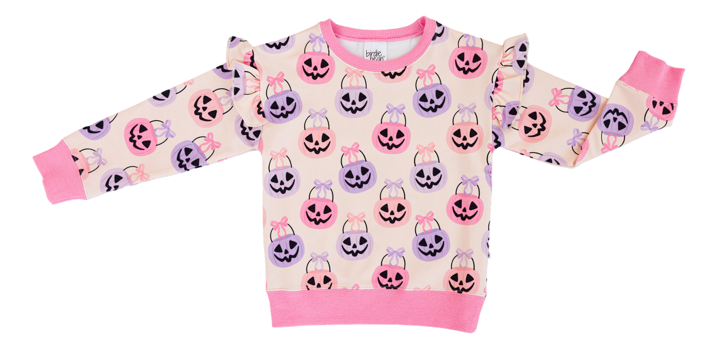 Trick Or Sweet Ruffle Crewneck Sweatshirt