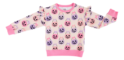 Trick Or Sweet Ruffle Crewneck Sweatshirt