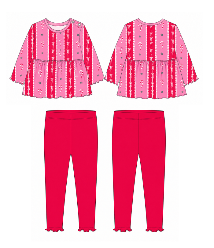PRE SALE: Candy Cane Stripes Peplum Set