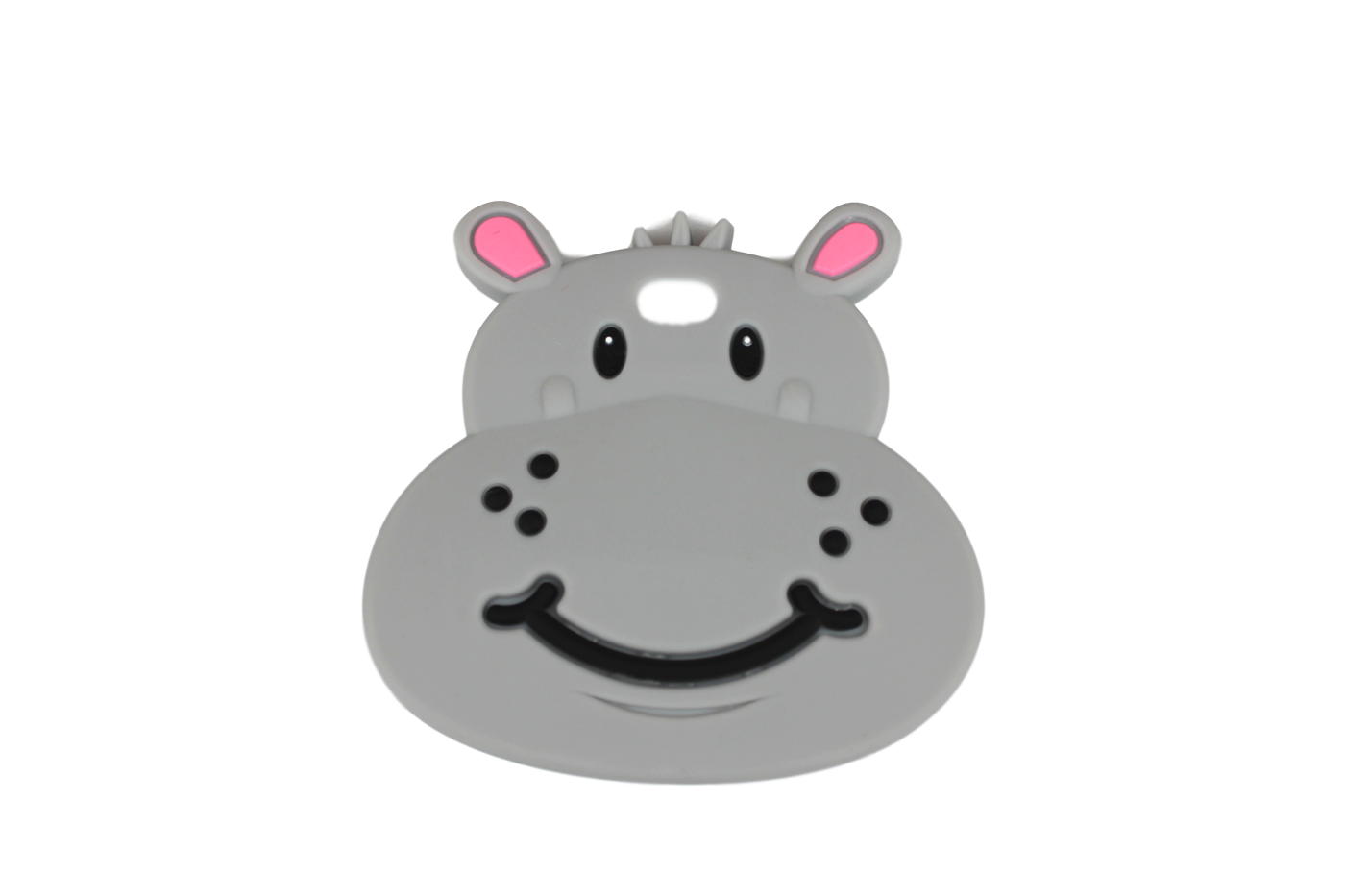 grey hippo teether