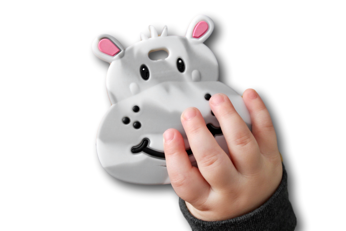 marble hippo teether