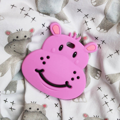 Pink Hippo Teether